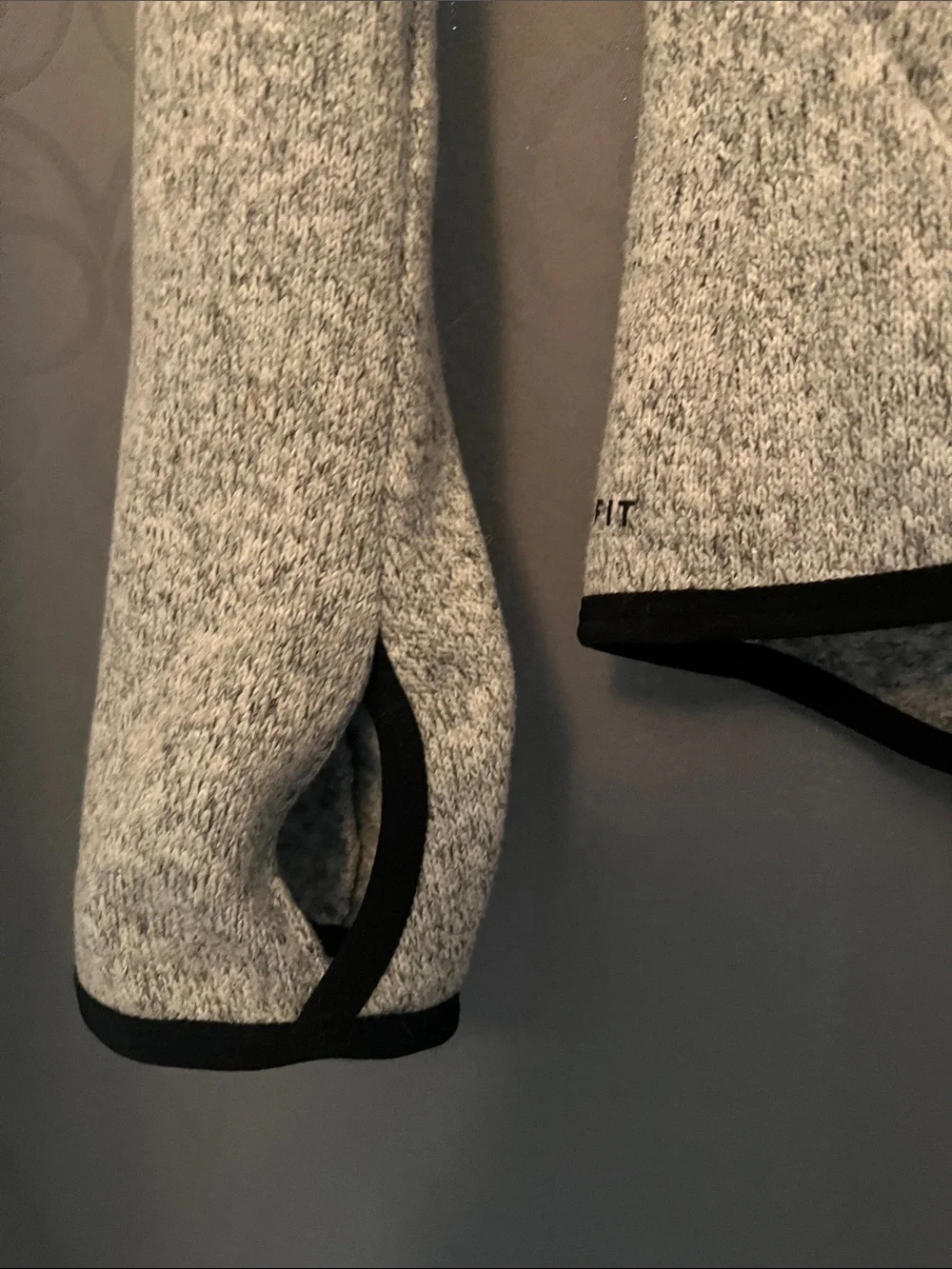 Nike Heather Gray Full‑Zip Bomber Jacket with Black Trim